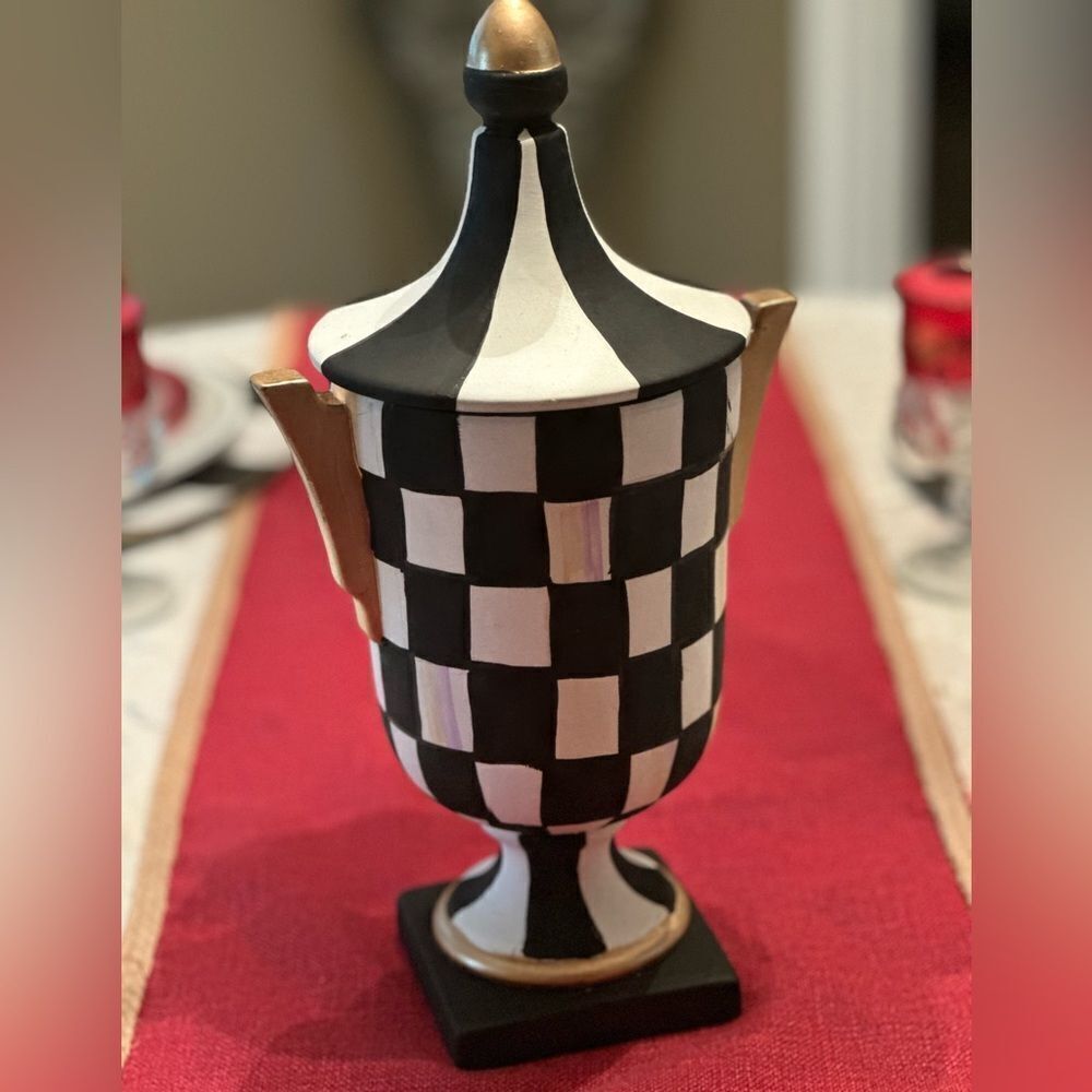 Hand painted Ceramic vase with a lid